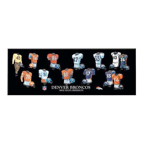 Denver Broncos Legacy Uniform Plaque