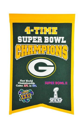 Green Bay Packers Super Bowl Championship Dynasty Banner