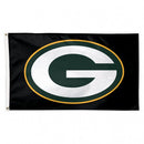 Green Bay Packers Black Background 3X5 Deluxe Flag