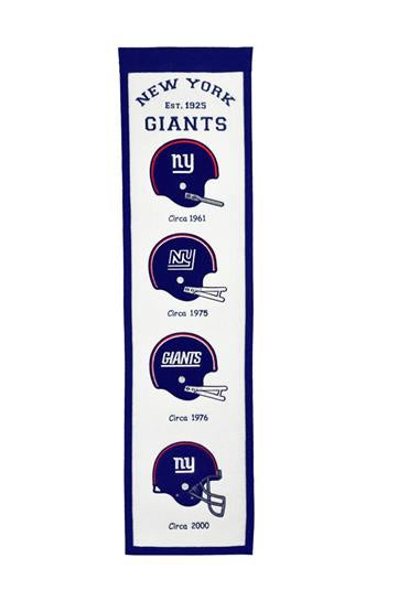 New York Giants 12 x 36 Logo Heritage Framed Banner