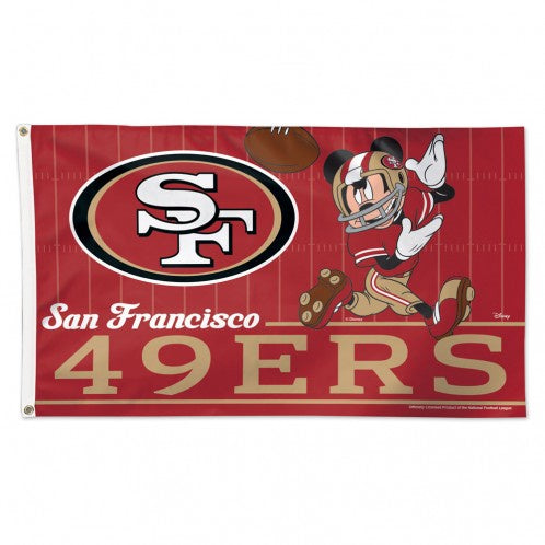 San Francisco 49ers Disney Micky Mouse - 3X5 Deluxe Flag