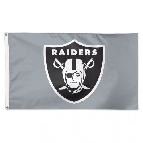 Oakland Raiders Grey Background- 3X5 Deluxe Flag
