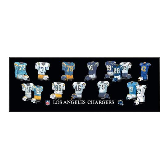 Los Angeles Chargers Legacy Uniform Plaque