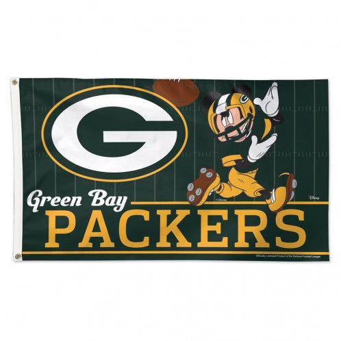 Green Bay Packers Disney Mickey Mouse - 3X5 Deluxe Flag