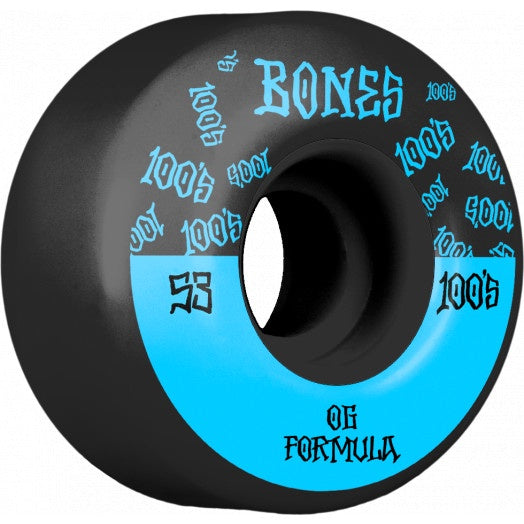 BONES 100s WHEELS ORIGINAL FORMULA  V4 53mm/100A  BLACK/BLUE