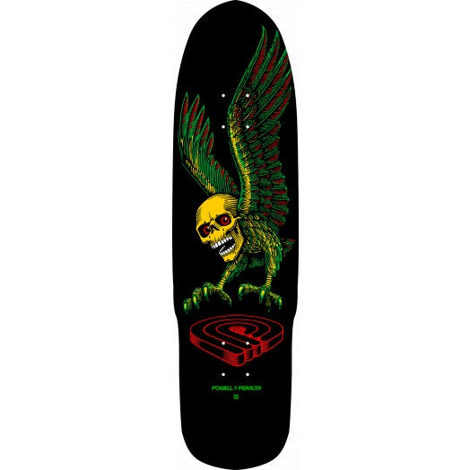 Powell Peralta Funshape Winged Skull Skateboard Deck -  Black/Gold - 8.5 x 32.875
