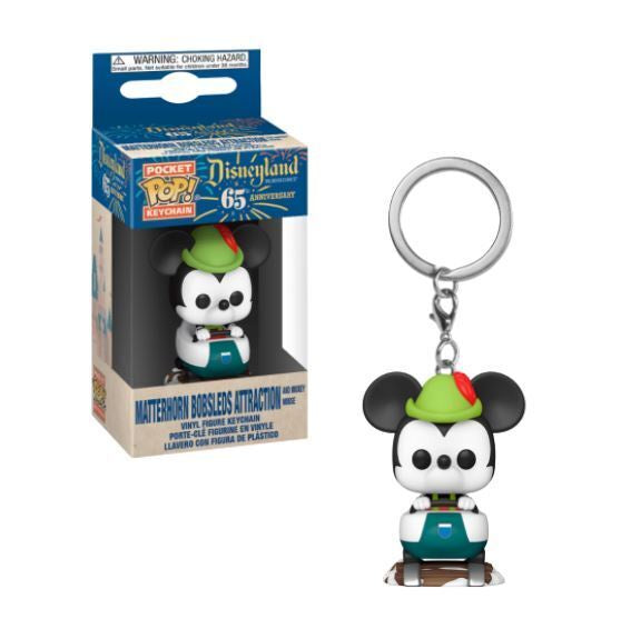 Matterhorn Bobsleds Attraction & Mickey Mouse - Disneyland 65th Anniversary - Pocket Pop Keychain - Funko