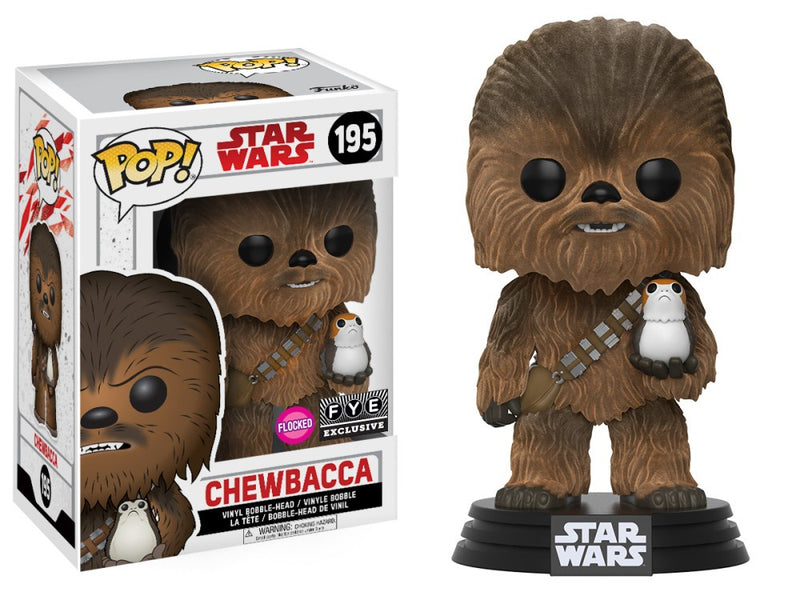 Chewbacca (w/Porgs) (Flocked) 195 - Star Wars - Funko Pop