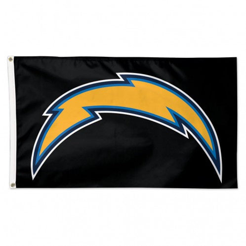 Los Angeles Chargers Black Background 3X5 Deluxe Flag