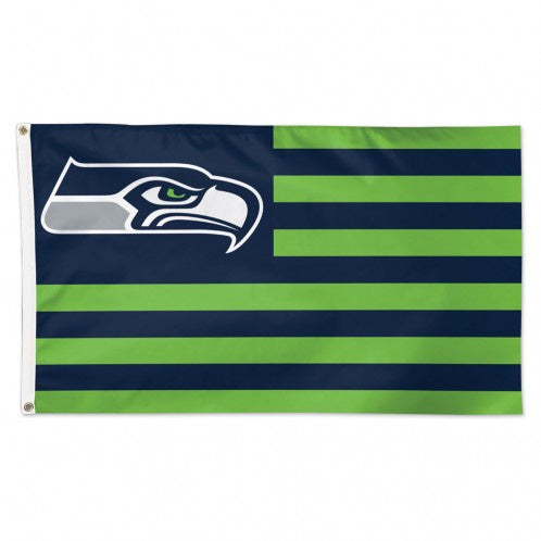 Seattle Seahawks Patriotic America 3X5 Deluxe Flag